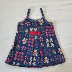 Vintage 90s Flowers + Bears Cami Dress 2t/3t